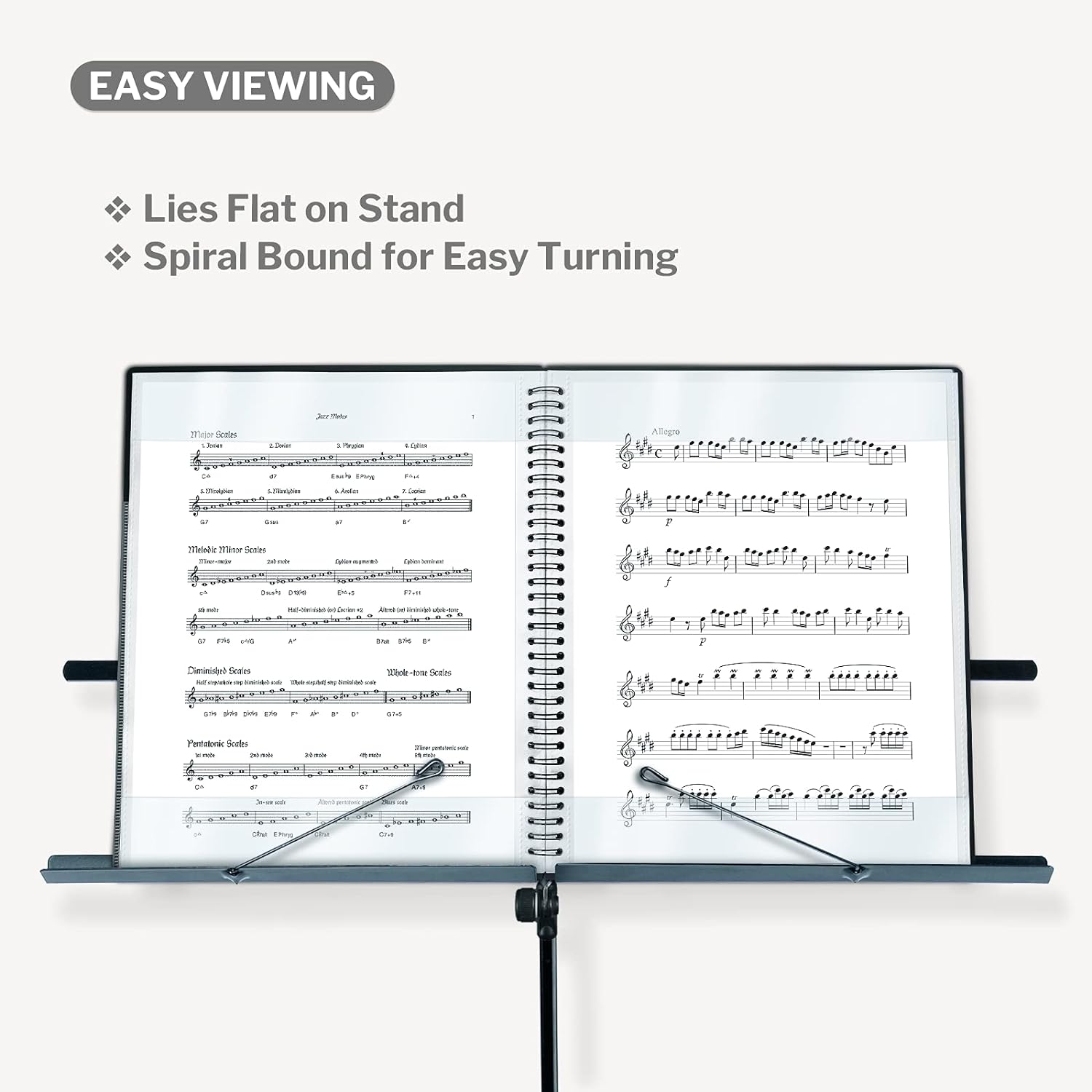 CRANBURY Sheet Music Folder 8.5x11, Dual-Use Music Binder, Pink