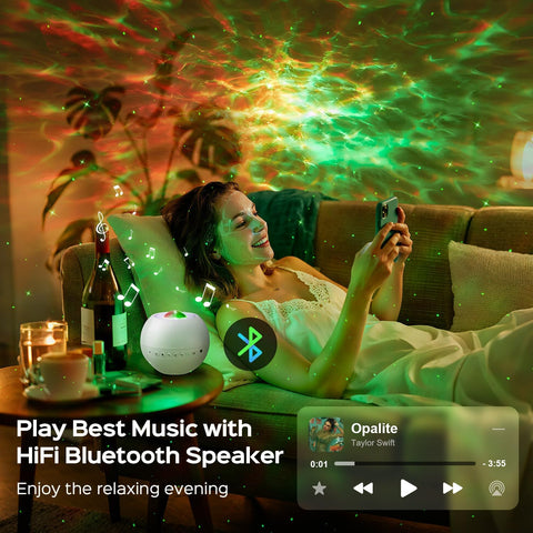One Fire Galaxy Projector,15 Colors,Gifts for Girls&Women&Boys,White Noise