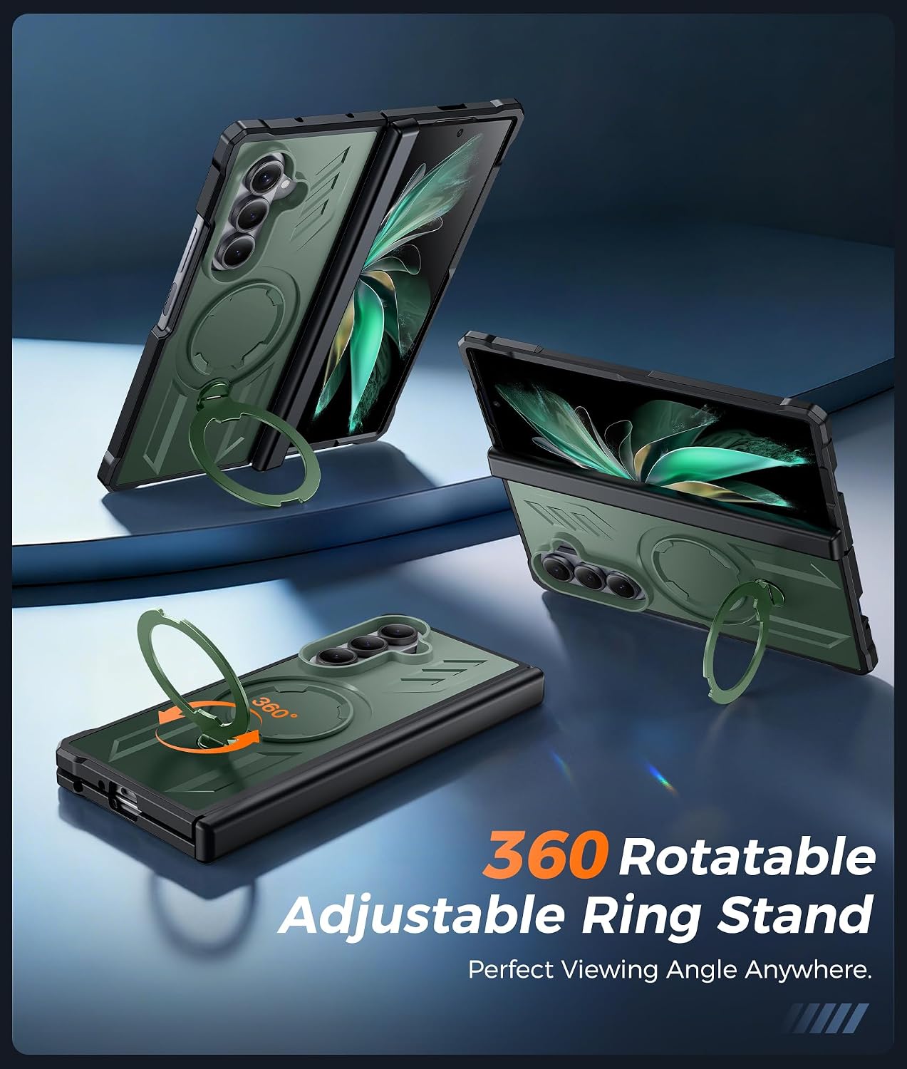 FNTCASE for Samsung Galaxy Z Fold 8 Ultra Case with 360 Magnetic Kickstand
