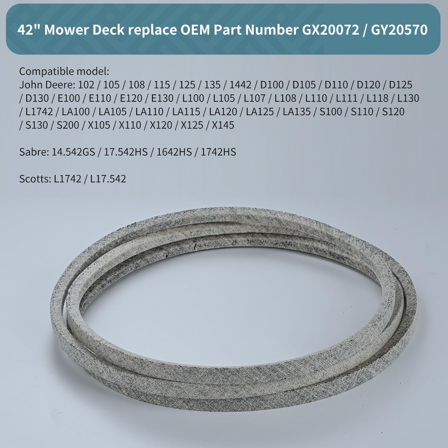 Holdly UC32283 GX20570 Deck Belt for John Deere 42'' Deck Mowers D110 L110 D105 E100 D130 S100 LA105 L100 E130 L111 E110 E120 D125 125 LA135 LA110 S100 LA120 S120 LA125