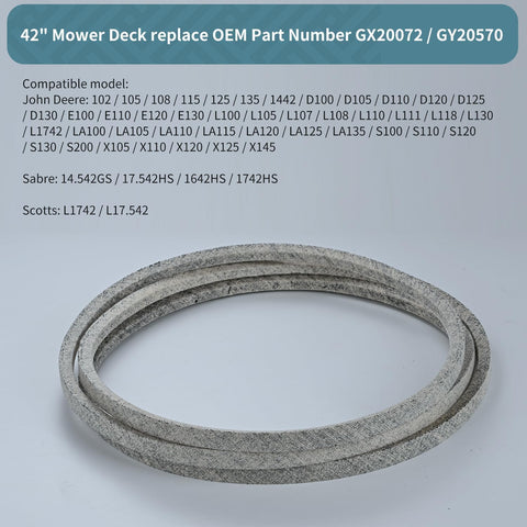 Holdly UC32283 GX20570 Deck Belt for John Deere 42'' Deck Mowers D110 L110 D105 E100 D130 S100 LA105 L100 E130 L111 E110 E120 D125 125 LA135 LA110 S100 LA120 S120 LA125