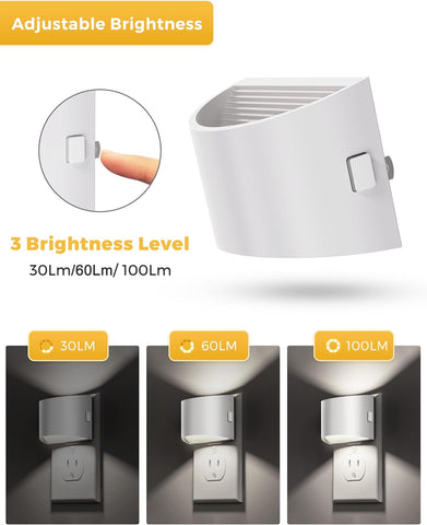 L LOHAS LED Night Lights Plug into Wall, Dimmable Night Light 2 Pack