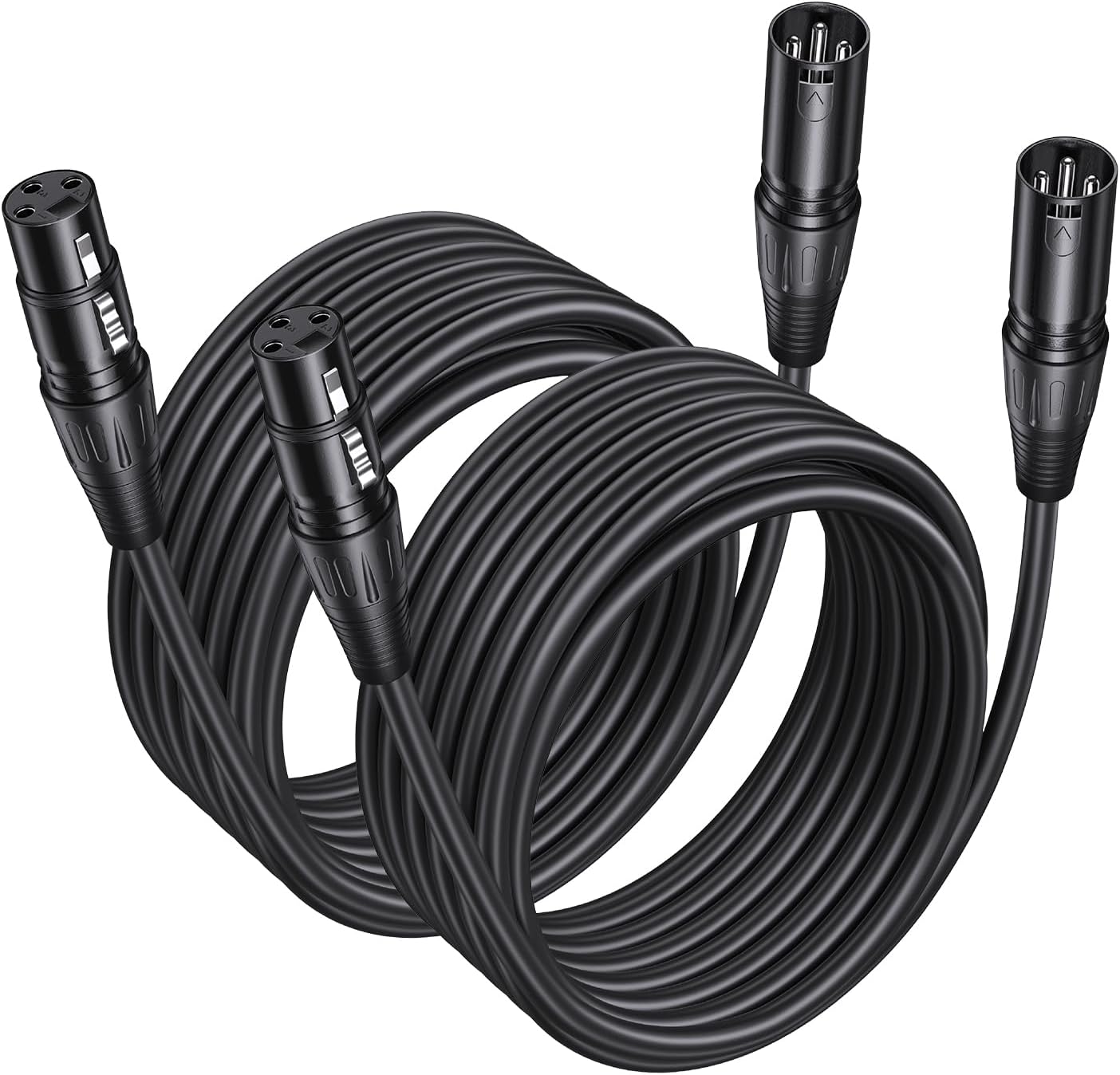 Aqdocvf 2-Pack Premium XLR Cable - 25ft, Male to Female Microphone Cable