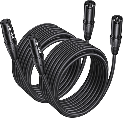 Aqdocvf 2-Pack Premium XLR Cable - 25ft, Male to Female Microphone Cable