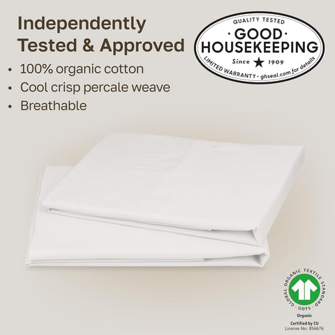 California Design Den 100% Organic Cotton 2-Pack Pillowcase King Size