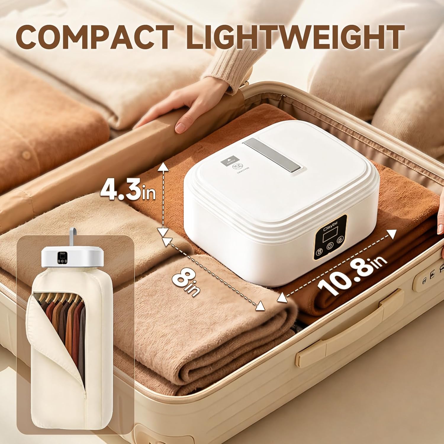 Portable Clothes Dryer, 600W Foldable Mini Dryer with 8 Timer Settings
