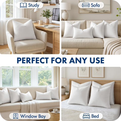 MIULEE 26x26 Inch Euro Pillow Inserts Pack of 4 with 100% Textured Woven Fabric Cover