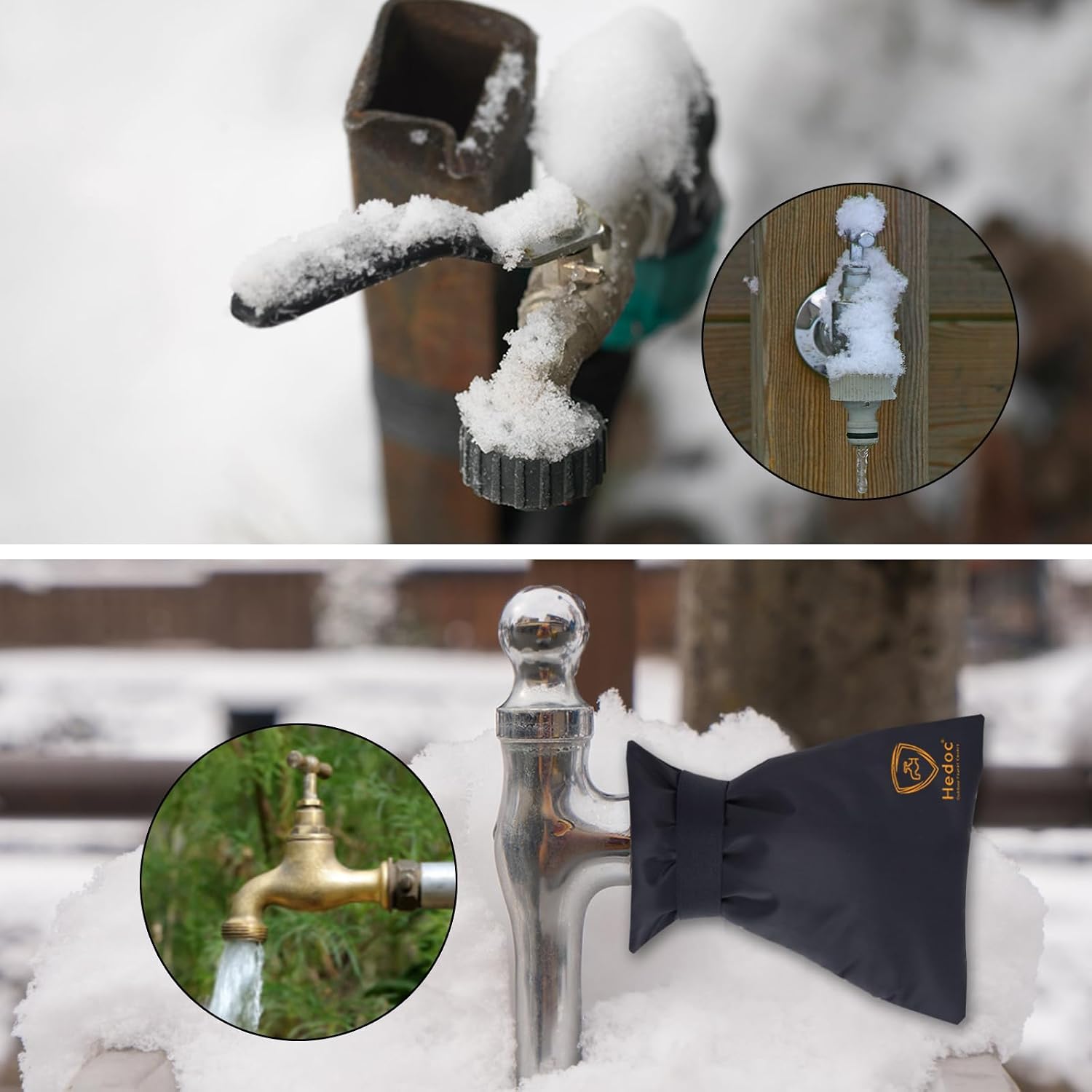 Hedoc Pro Outdoor Faucet Covers for Winter Freeze Protection, 6 Pack 6" W x 8.2" H Winter Faucet Insulation Cover Socks, Hose Bib Covers for Winter