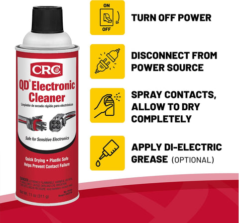 CRC 05103-Case 5103 Quick Dry Electronic Cleaner, 11 oz, 12 Pack