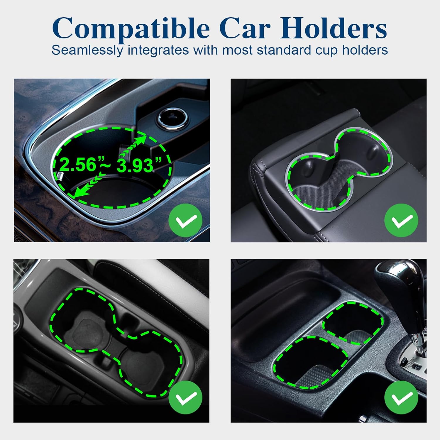 Car Cup Holder Expander, Cup Holder Extender Adapter with Expandable Arm and Adjustable Base, Compatible with Yeti Ramblers, Hydro Flasks, Stanley, Owala Most Coffee Mugs Bottles & Cups (CUP-2pack)