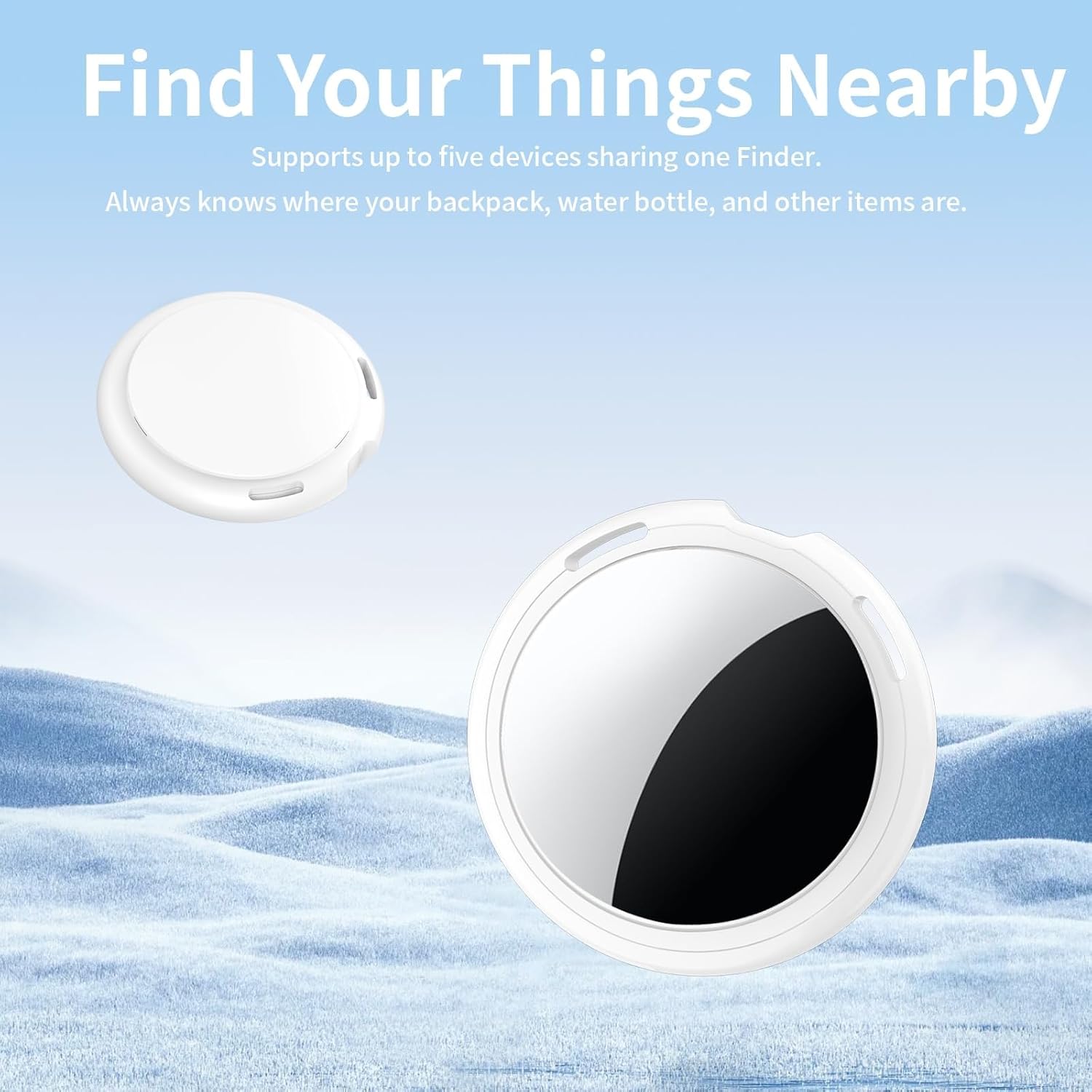 2 Pack Tracker Tags Finder Apple Find My MFi Certified Waterproof iOS Only