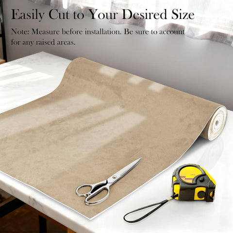 Beige Suede Headliner Fabric for Car Roof 108"x60", 1/8" Foam Backed Suede Material, Soft Touch, Anti-Sag, Soundproof, Flame-Retardant Automotive Upholstery DIY Replacement for SUV, Truck, RV