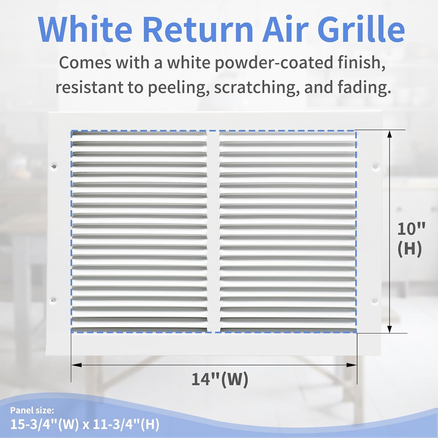 Howeall 14"W x 10"H [Duct Opening Size] Steel Return Air Grille, Air Return Vent Cover for Ceiling and Sidewall - HVAC Air Vent Covers - [Outer Dimensions: 15.75"W x 11.75"H]