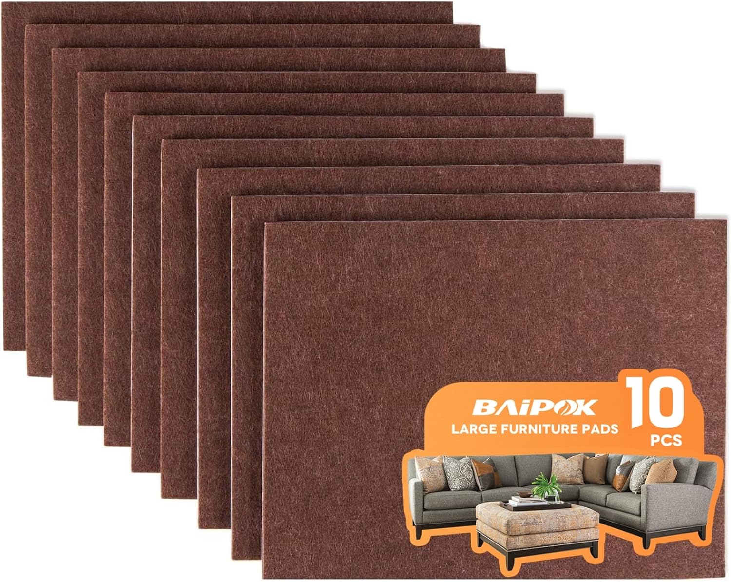 Furniture Pads 10 Pieces Self Adhesive Furniture Felt Pads 8" x 6" Cuttable