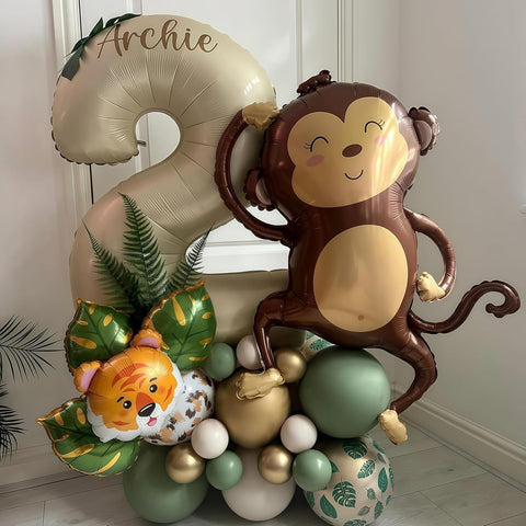 Cream Number 4 Balloons,40 Inch 4 Balloons Giant Helium Foil Mylar Beige 4 Balloon Number for Birthday Party Anniversary Decorations