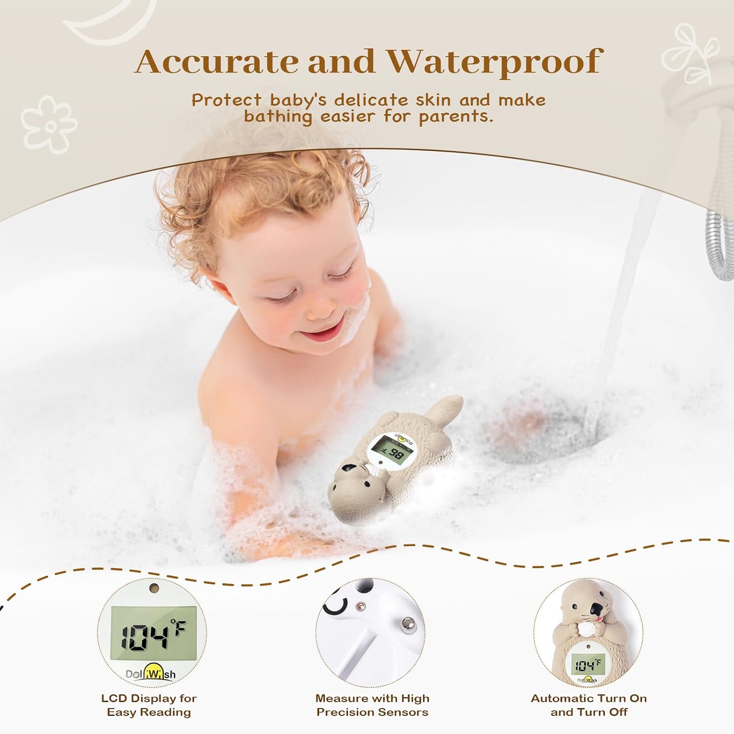 Baby Bath Thermometer for Infants Otter Baby Water Thermometer for Bathtub
