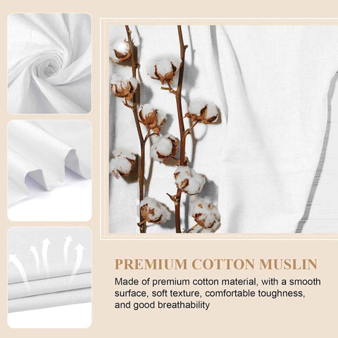 100% Cotton Muslin Fabric, 59 Inch X 2 Yards White Fabric by The Yard