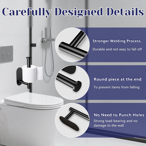 Toilet Paper Holder, Self Adhesive Toilet Paper Holder Wall Mount