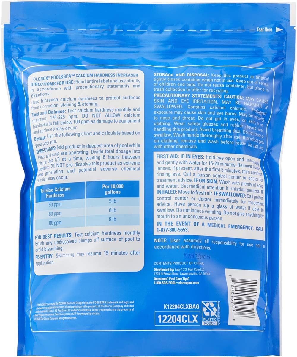 Clorox® Pool&Spa™ Swimming Pool Calcium Hardness Increaser, Prevents Corrosion, Etching and Staining, 4LB (Pack of 1)