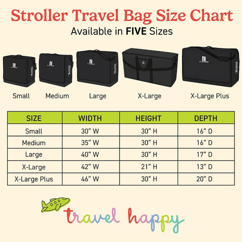 J.L. Childress Universal Stroller Travel Bag for Airplane, Medium, Padded