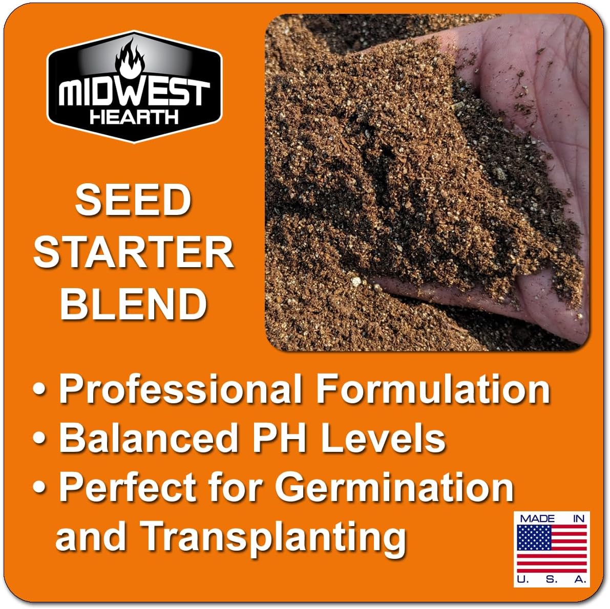 Seed Starter Soil Mix for Germination and Growth, Made in USA, 4 Dry Quarts