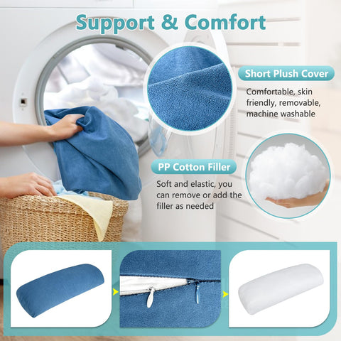 KAAMOS Recliner Leg Rest Cushion Foot Rest Pillow for Recliner Foot Pillows for Resting Feet Sofa Footrest Pillow for Recliner Chair Couch Leg Rest Pillow Half Moon Bolster Pillow Under Knee