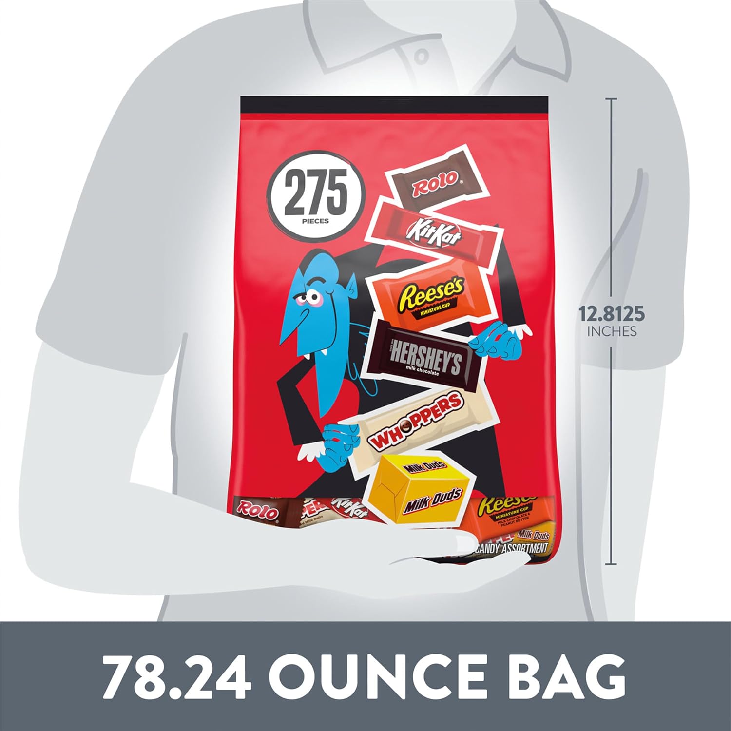 Hershey Miniatures Assorted Flavored, Halloween Candy Bulk Bag, 78.24 oz (275 Pieces)