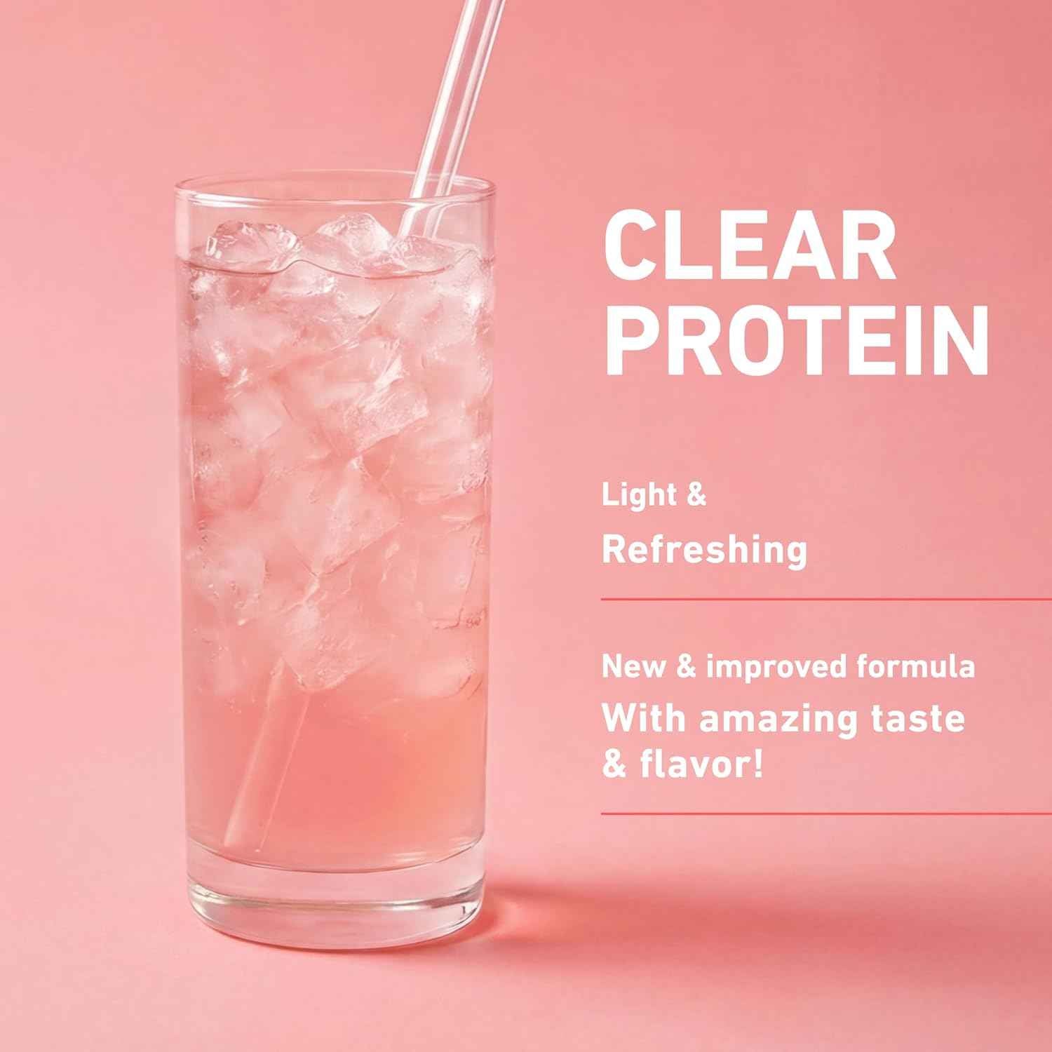 Isopure Clear Whey Isolate Protein Powder, Lactose Free, Gluten Free, Naturally Flavored, Watermelon Lime, 20g Protein Per Serving, 14.1 Oz, 16 Servings (Packaging May Vary)