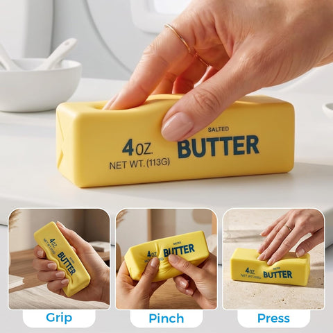 Butter Squishy, Soft Slow Rising Squeeze Toys, Butter Stick Toys (Yellow)