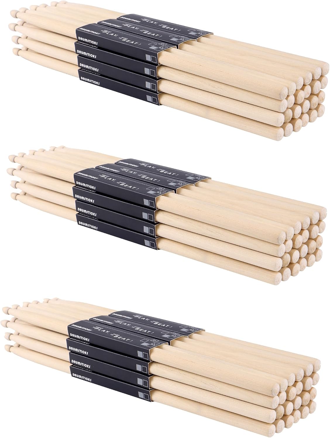 5A Drum Sticks Bulk 36 Pairs, Maple Wood Drumsticks for Beginners