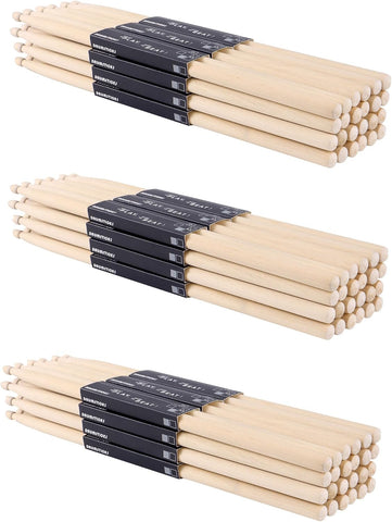 5A Drum Sticks Bulk 36 Pairs, Maple Wood Drumsticks for Beginners