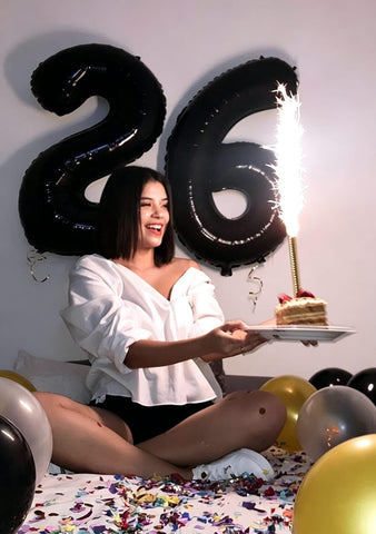 0 Balloon 40 inch Black Number Balloons for 10th Birthday Party Decorations