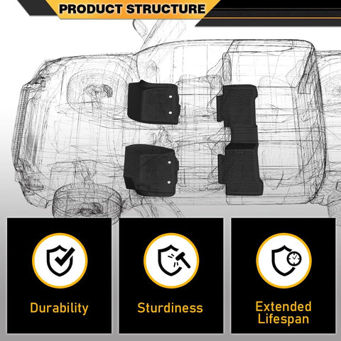 G-PLUS TPE Cargo Liners Mats 3PCS Fit Honda Accord Sedan 2018-2022