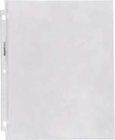 Amazon Basics Sheet Protectors for 3 Ring Binder, Heavyweight, Polypropylene, Top Loading, Letter Size, 8.5 x 11 Inch, 200-Pack, Clear