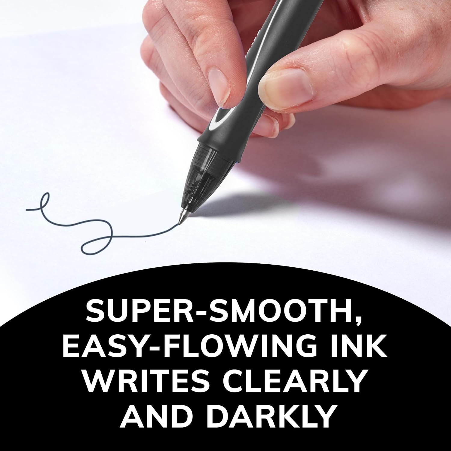 BIC Gelocity Quick Dry Black Gel Pens, Medium Point, 0.7 mm, 12-Count