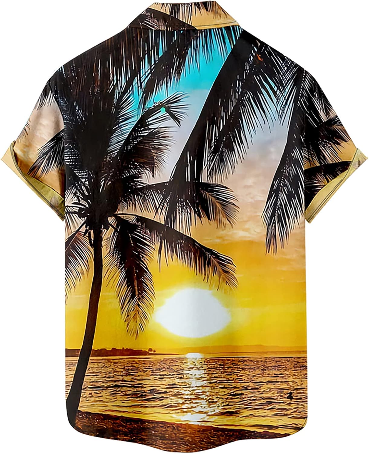 Tropical Shirts Button Down Holiday Casual Hawaiian Short Sleeve Men Loose Beach Shirts