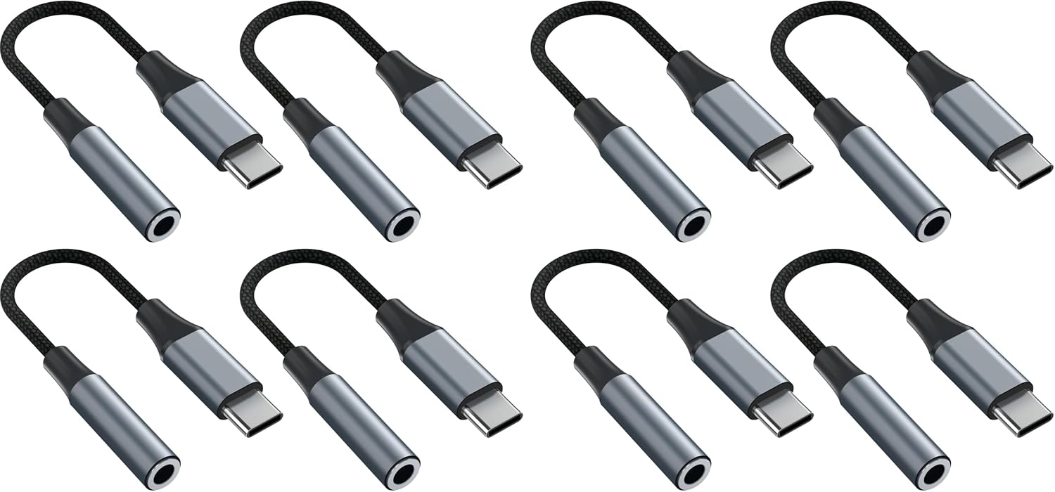 1pcs Black USB C to 3.5mm Female Headphone Jack Adapter