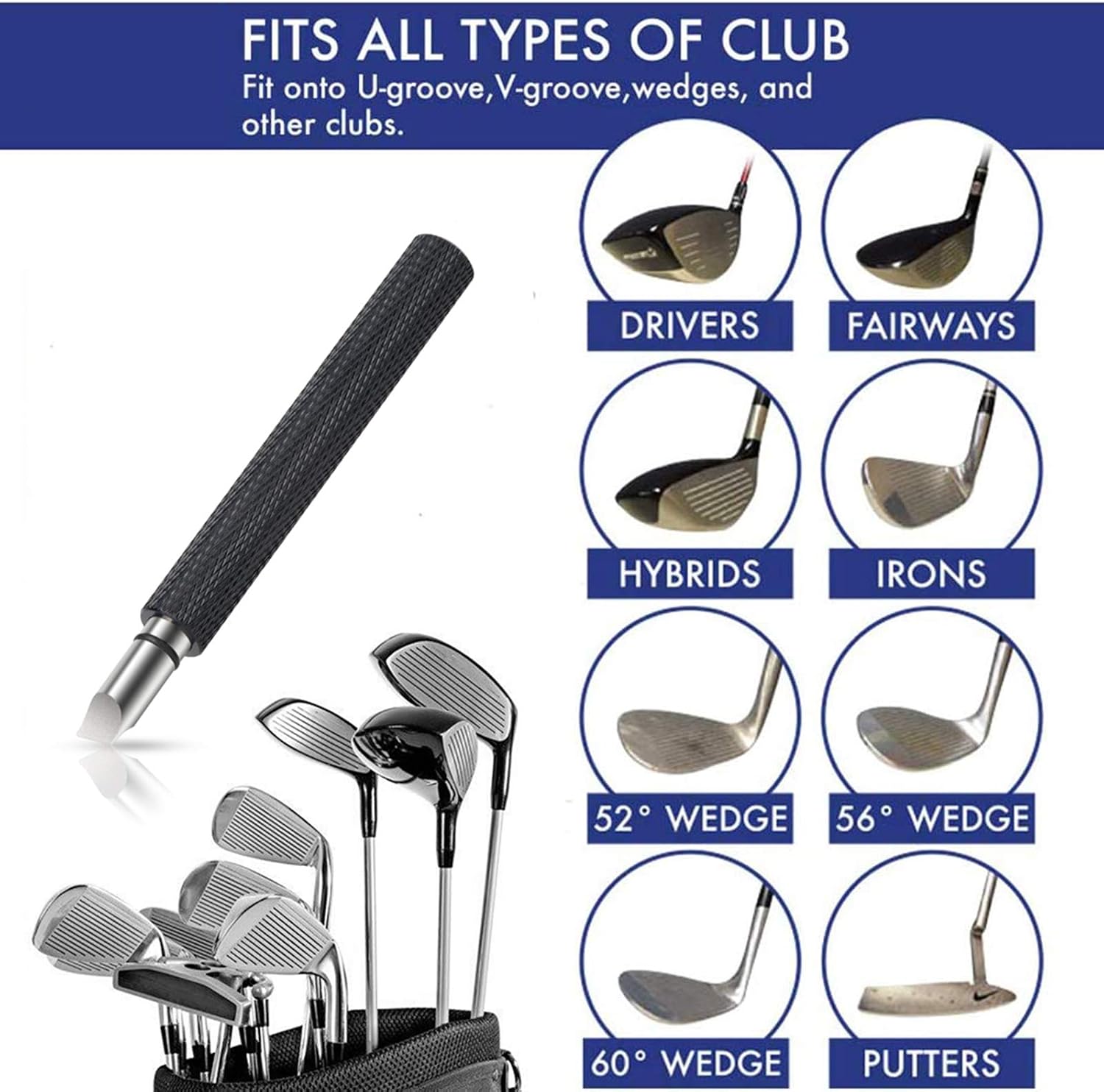 Bulex Golf Club Groove Sharpener, Suitable for U & V-Grooves