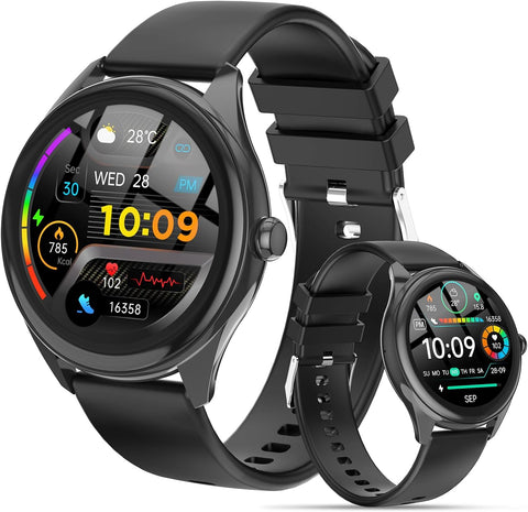 Smart Watch for Men, 1.39" HD Touchscreen Smartwatch with 120 Sports Modes, AI Voice Assistant, Heart Rate/Sleep Monitor, Bluetooth Call & Music Control Fitness Watch for iPhone/Android (Black)