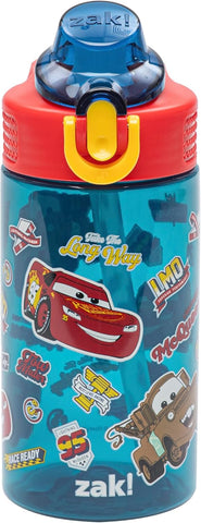 Zak Designs Disney Pixar Cars Sage 16oz Leak-Proof Straw Kids Water Bottle