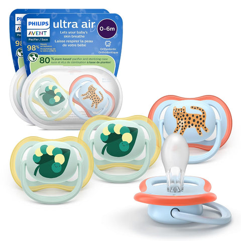 Philips Avent Ultra Air Baby Pacifier for 0-6 Months, BPA-Free, 4-Pack