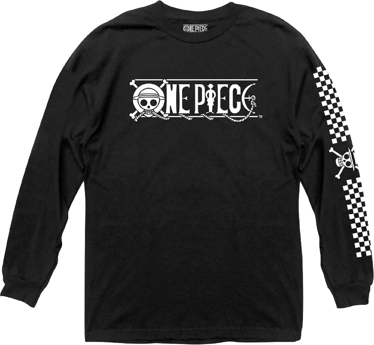 Ripple Junction One Piece Men's Long Sleeve T-Shirt Anime Straw Hat Pirates Jolly Roger Sleeve Graphic Officially Licensed