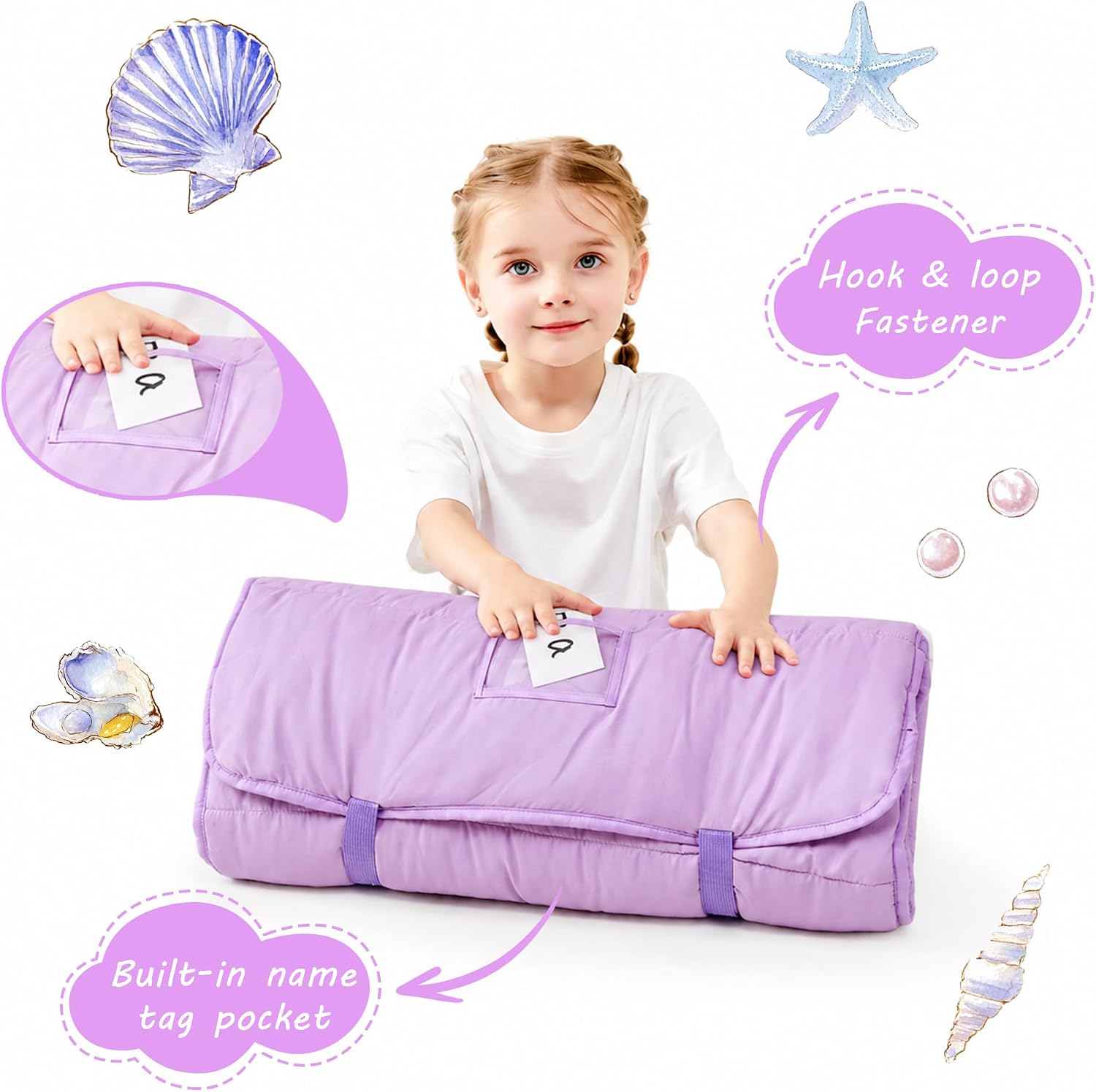 Lasoftan Toddler Nap Mat with Pillow and Blanket, Extra Large Rolled Napping Mats,Slumber Bags for Boys Girls,Kids Sleeping Bag for Daycare, Preschool Travel Camping