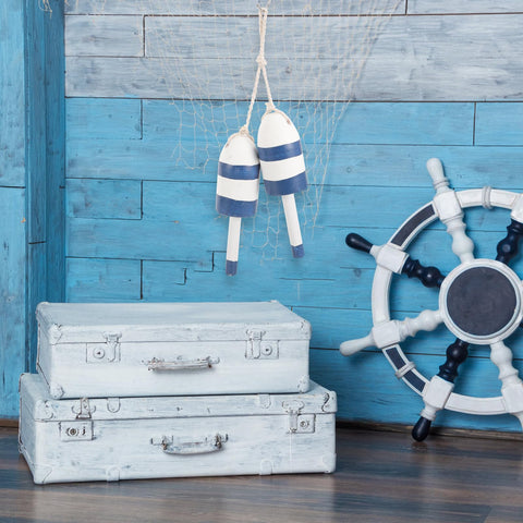 UKCOCO Mediterranean Nautical Wooden Wall Float - Vintage Hanging Ocean Decor for Home, Coastal Beach House, or Bathroom, Rustic Marine Style