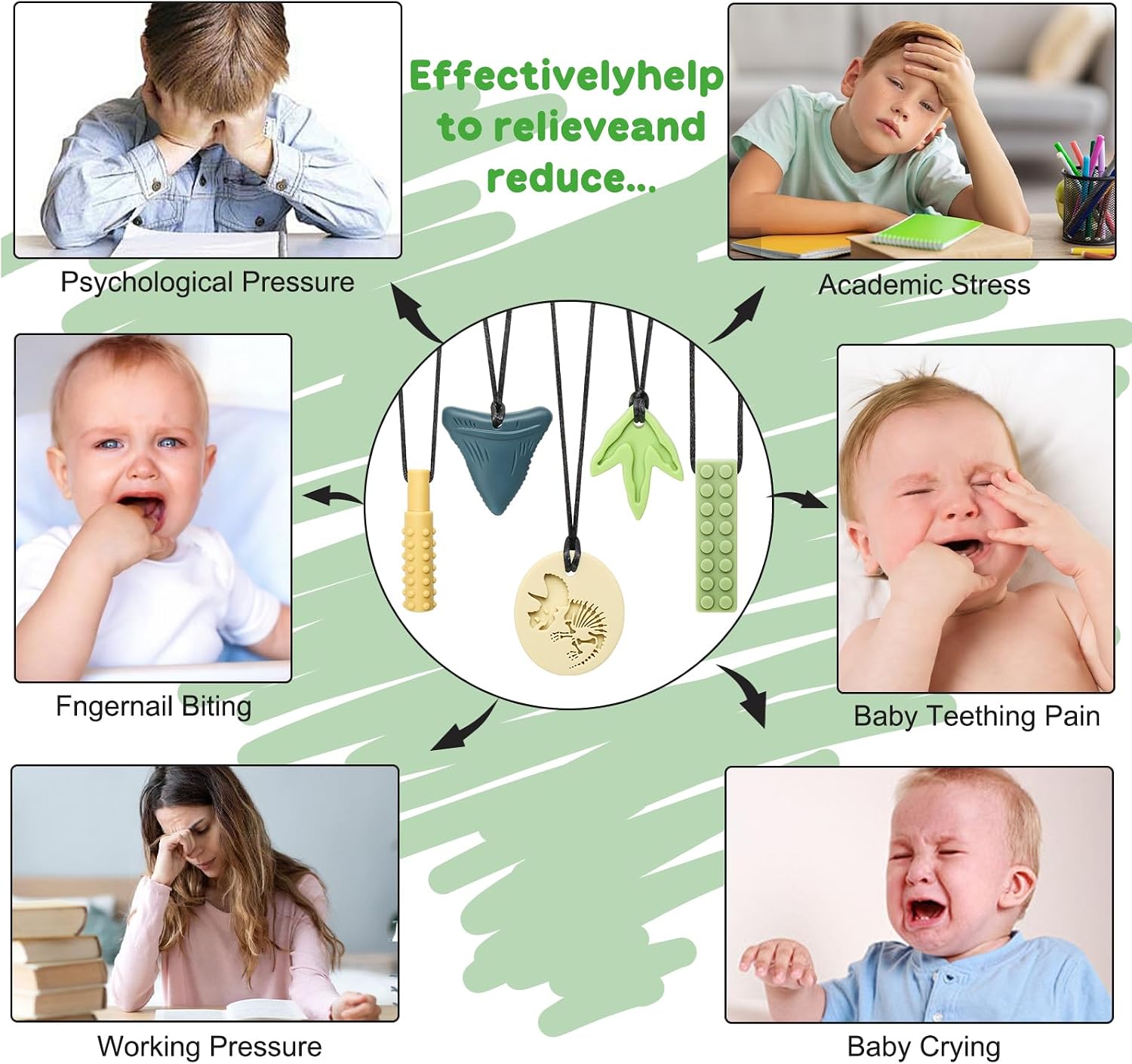 MISSLILI Sensory Chew Necklaces for Aggressive Chewers