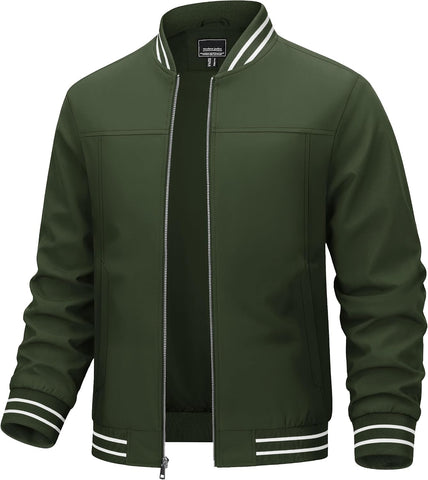 TACVASEN Mens Jacket Bomber Lightweight Windproof Coat for Daily Wear