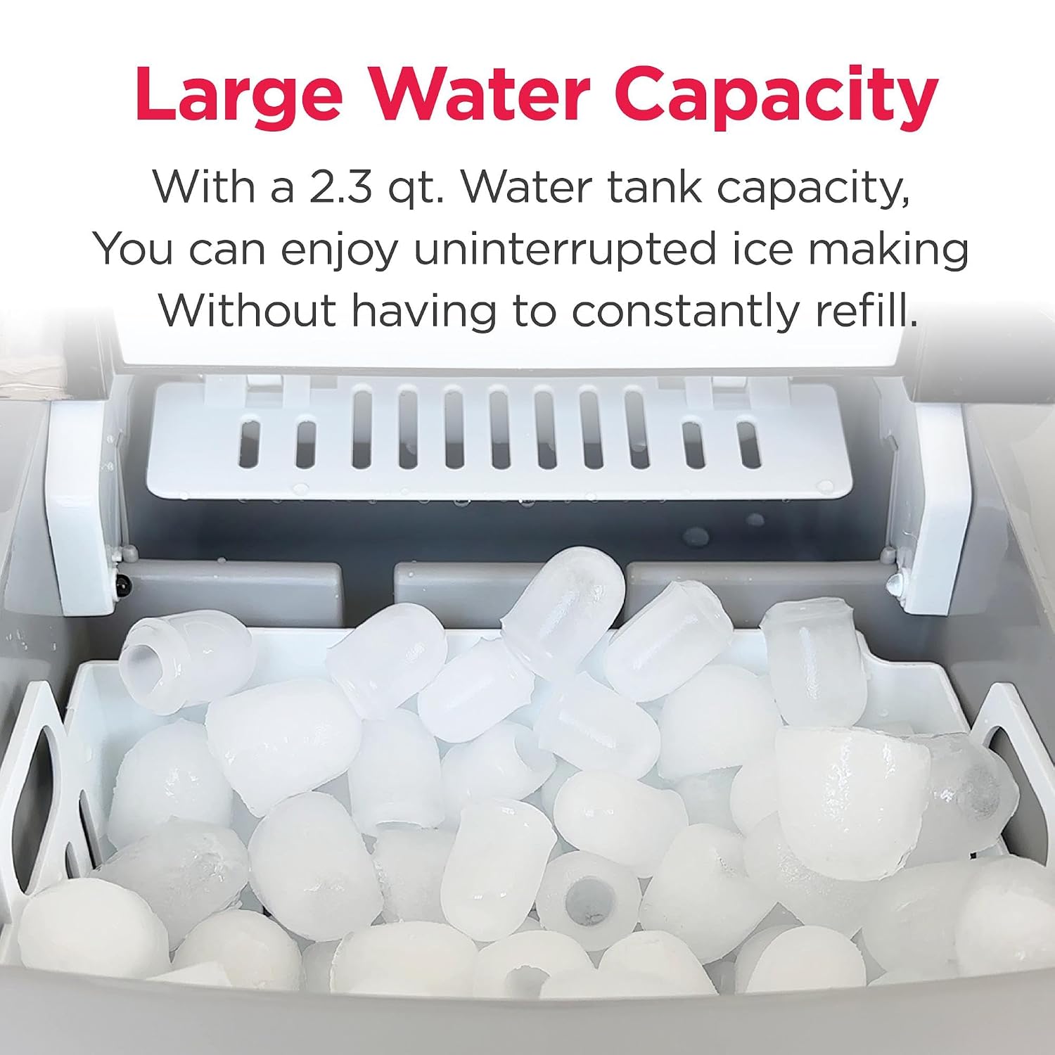 Frigidaire Counter top Portable, 26 lb per Day Nugget Ice Maker Machine (Red Stainless Steel)