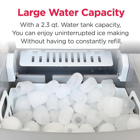 Frigidaire Counter top Portable, 26 lb per Day Nugget Ice Maker Machine (Red Stainless Steel)