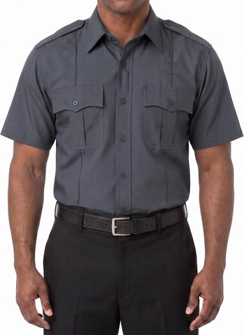 First Class 100% Polyester Short & Long Sleeve Zippered Uniform Shirt 4 Pocket Hidden, Law Enforcement BDU Zipper Closure.