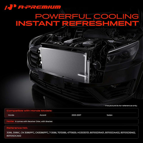 A-Premium Air Conditioning Condenser Compatible with Honda